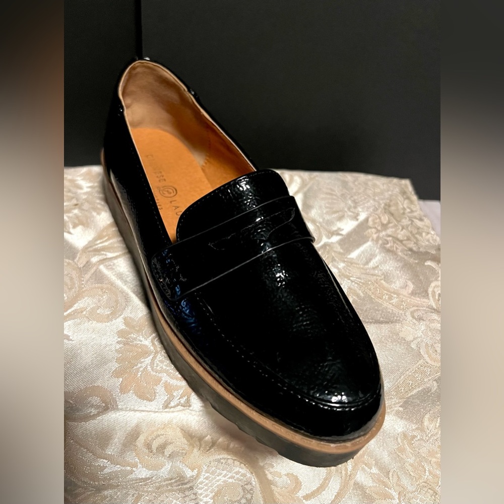 Chinese Laundry Black Patent Leather Platform Penny Loafer Shoes‎ 5.5 - Picture 5 of 9